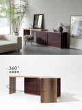 GA040 - Study Room Series "Expandable" Dining Side Cabinet Vintage Ebony Red Writing Desk Dual-use Bar Table Desk Storage Wine Cabinet