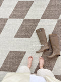 CP051 - "+Cashmere" Classic H en biais Cream Color Tile New Zealand Wool Living Room Bedroom Carpet