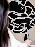 AH142 - Stylish Dining Room Art "Black and White Coordinates" Abstract