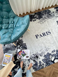 CP013 - Luxury Black and White Paris Handmade Carpet Living Room Bedroom Cloakroom Mat Large Area Simple Home Nordic Gray