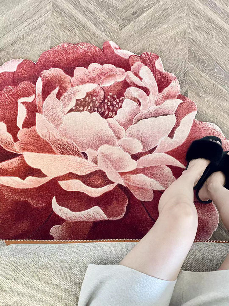 CP039 - Flowers Bloom Wealth" Peony Carpet, exported from New York, perfect for bedside, bathroom, entryway, mirror area.