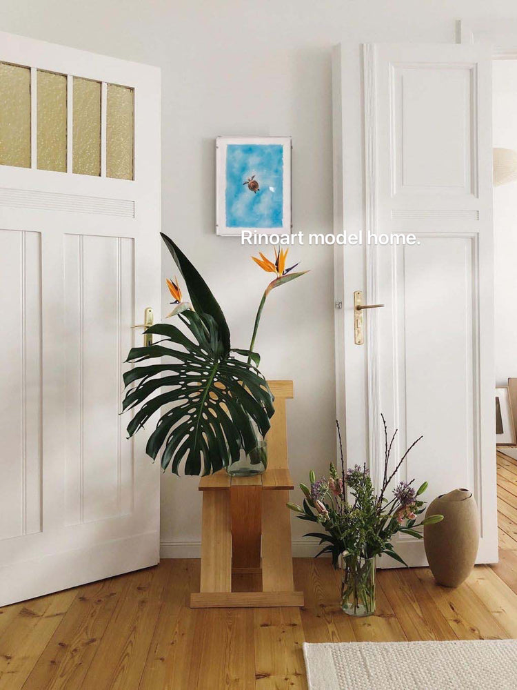 AH124 - Darwin Specimen "Spiritual Tortoise" Creative Mounted Art Piece for Entryway Bedroom Study Tranquil Decorative Art