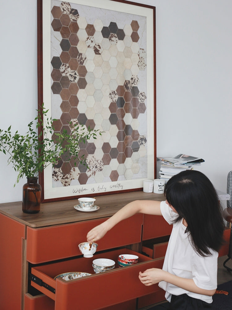 GA003 - Dining Side Cabinet: Luxurious Vintage, Multi-functional Storage, Simple, Home Bar Cabinet, Nordic Storage