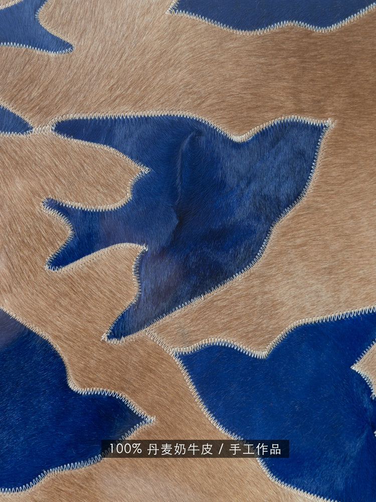 AH223 - Genuine Cowhide! "Peace & Joy" Danish Blue Pigeon Decorative Painting