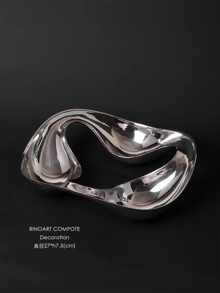 DC182 - Tiff@ny silver egg series "Water Ripple" nut tray snack tray dining table ornament housewarming