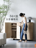 GA036 - ITALY Large Capacity Shoe Cabinet Solid Wood Adjustable Layer Board Marble Pattern Multi-use Dining Side Cabinet Foyer Cabinet