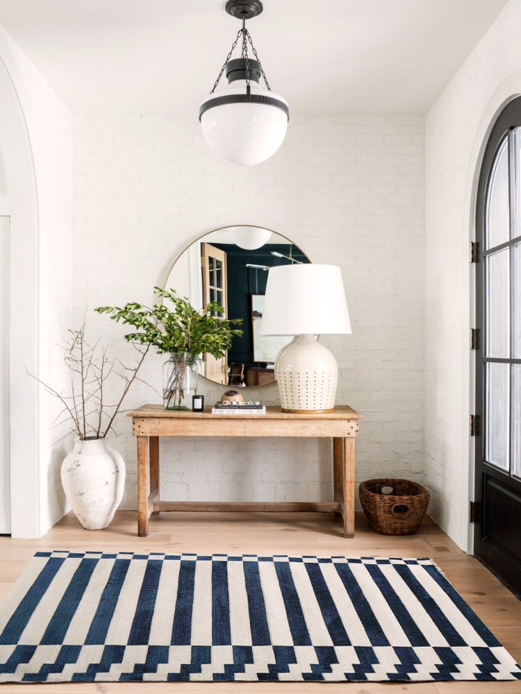 CP102 - FEND* Berlin Blue "Rising Step by Step" Stylish Striped Carpet Four Seasons Available Living Room Large Carpet
