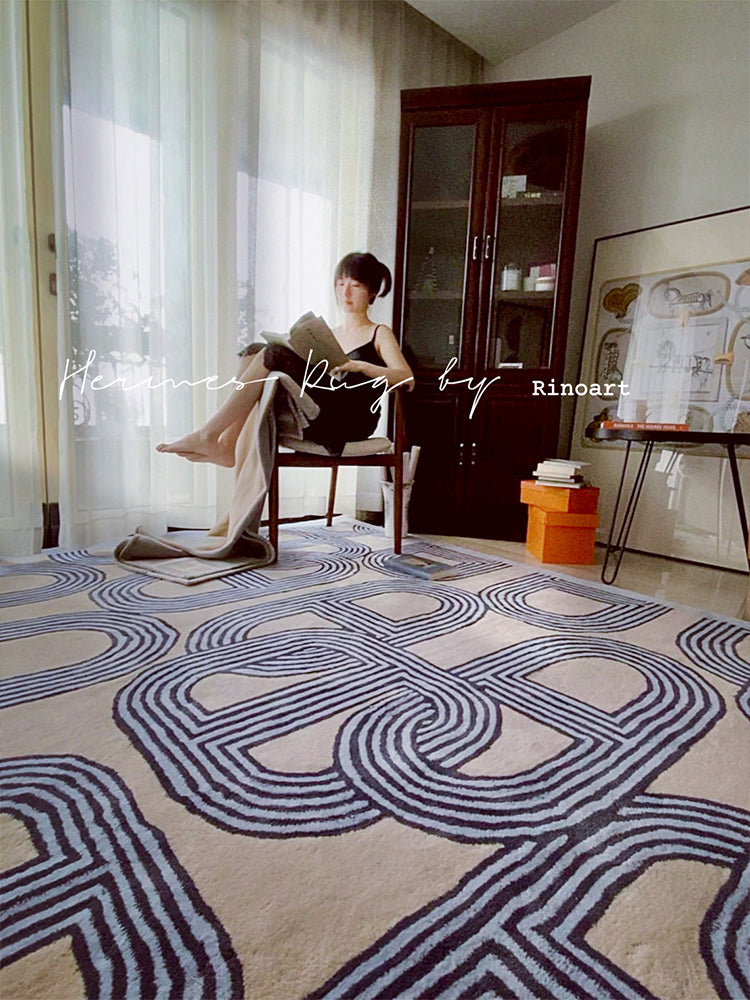 CP007-1 - Creamy Beige Pig Nose Lock Living Room Carpet Bedroom Mat Home Coffee Table Mat