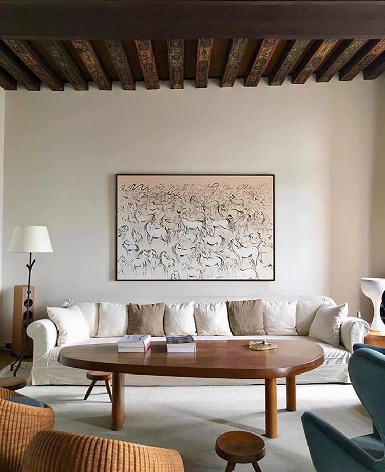 AH234 - Hand-Painted "Success with Horses" Modern Living Room Wall Art
