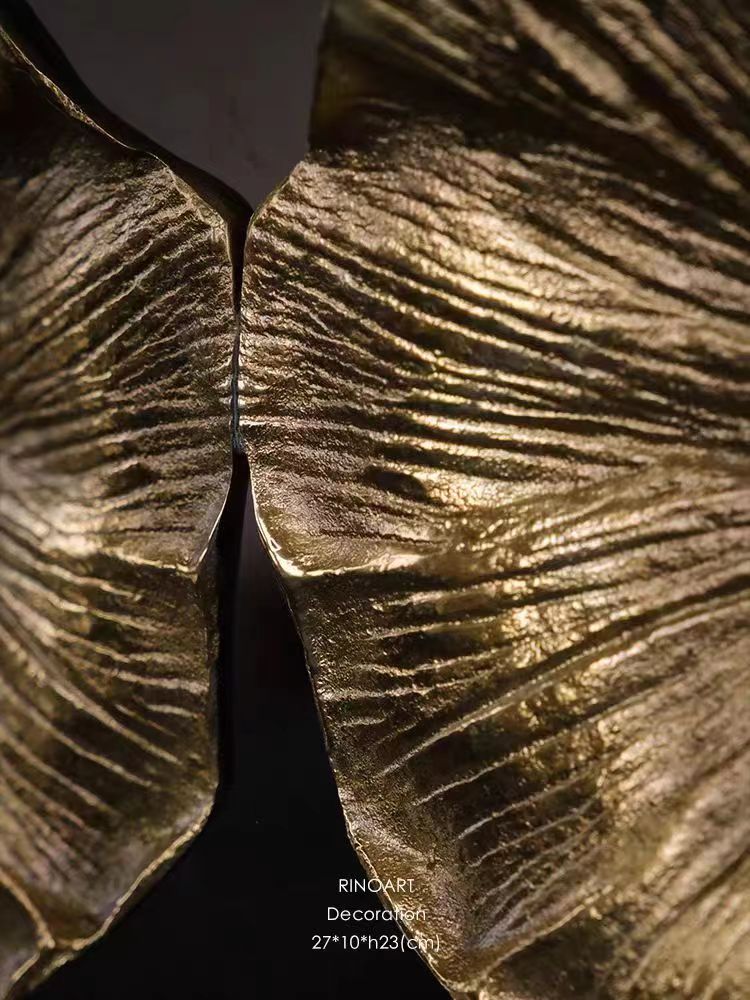 DC113 - Gold ginkgo leaf handmade "scholar wealth" bookends study storage and organization