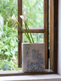 DC281 - Home Decor DK Pottery Artist Handcrafted "Lucky Rabbit" Embossed Clay Vase wabi-sabi Decoration