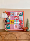 AH108 - Red Hermès Modern Luxury Living Room Art, Frameless Decor