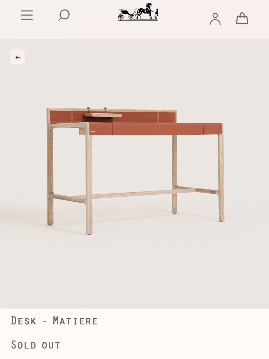 YA036 - H Deco Series North American White Waxwood Desk Italian Saddle Leather Simple Home Computer Desk