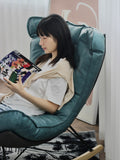CH009 (Green) - Egg-shaped Smiling Chair: Nordic Luxury Lounge, Designer Sunbathing, Balcony Lounger