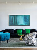 AH235 - Texture Painting "Quiet Lake" Green Modern Abstract Art Living Room Wall Decor