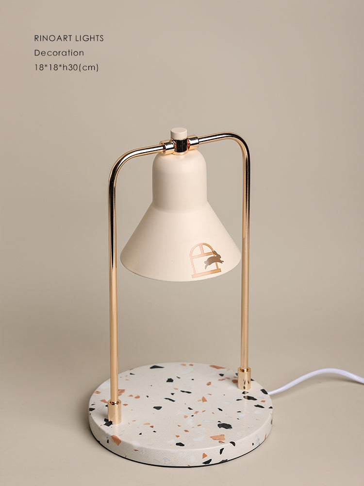 LA034 - Leaping Rabbit Wax Lamp / Dimmable! Heat adjustment! Fragrance control! Marble Aromatherapy Bedside Table Lamp Night Light