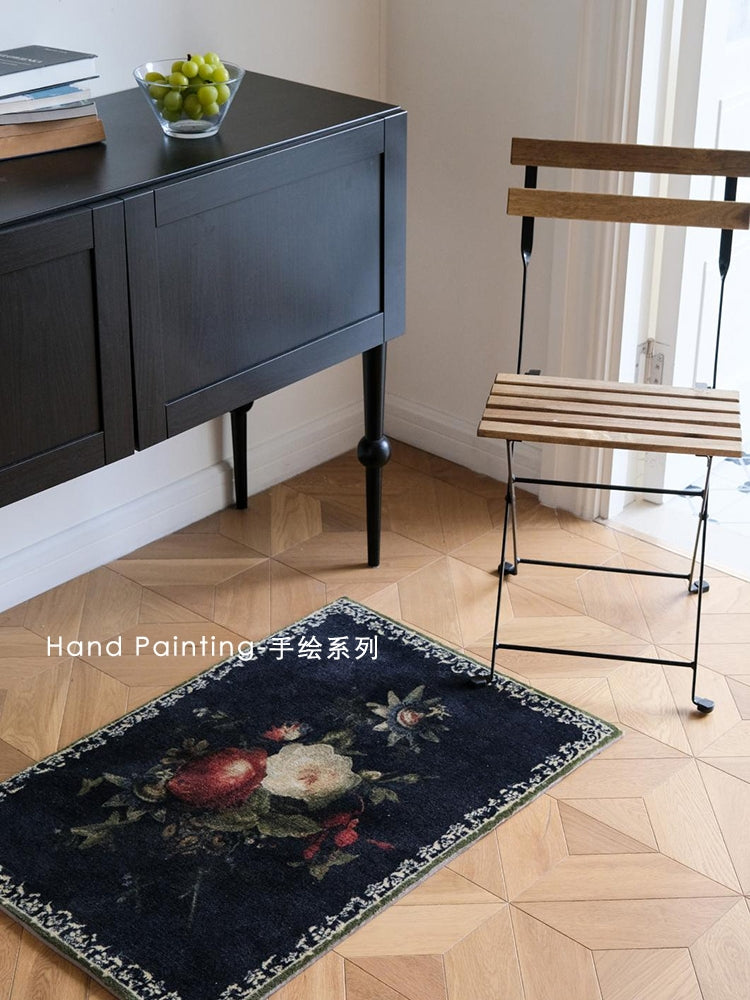 CP080 - Rose1878 "French Rose" French Retro Entrance Carpet Entrance Mat Bedside Blanket