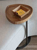 YA035 - Danish Vintage Pine Side Table- Solid Wood Sofa Side Table, Living Room Storage, Bedside Small Coffee Table