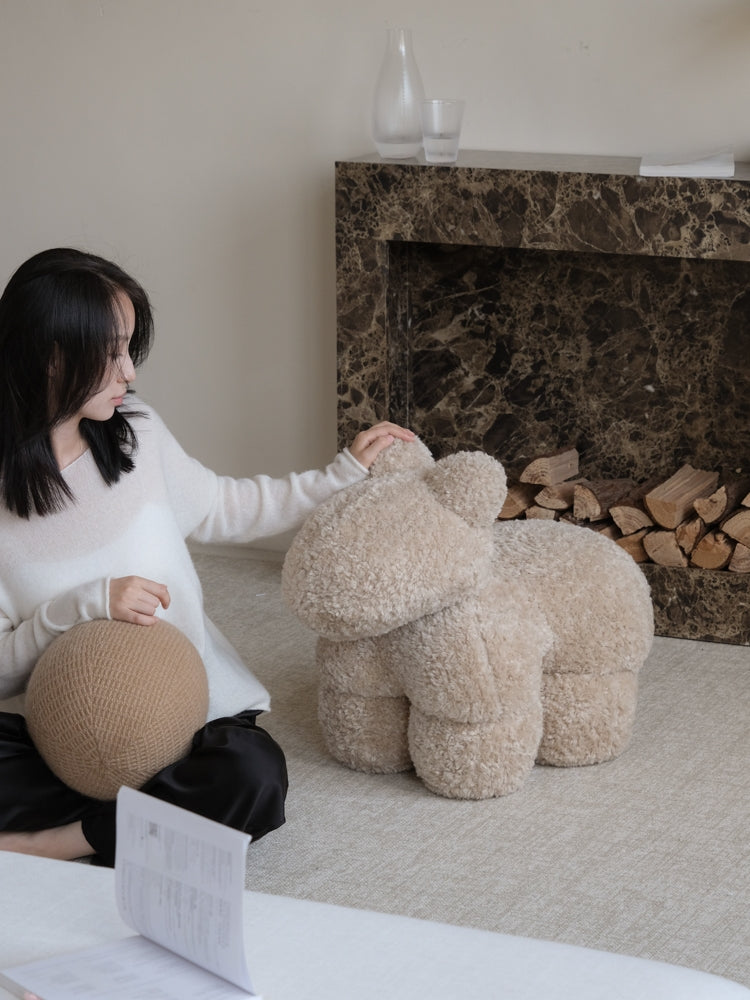 CH042-2 (Light CoCo Color) - Limited Edition: Pony Chair in Oatmeal, Mumbai-style, Woolly, Kids