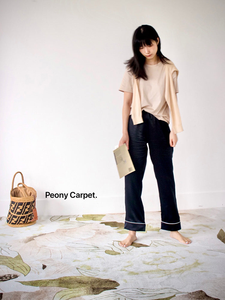 CP014 - Ink Peony! Rare Japanese-style Light Luxury Carpet Living Room Bedroom Coffee Table Mat Bedside Carpet Custom Mat