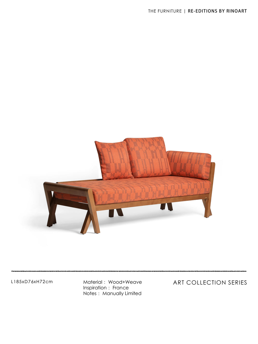 CH080 - Herm@s Deco Sofa Bed: Dual-purpose, Wooden, Study, Bed End Bench