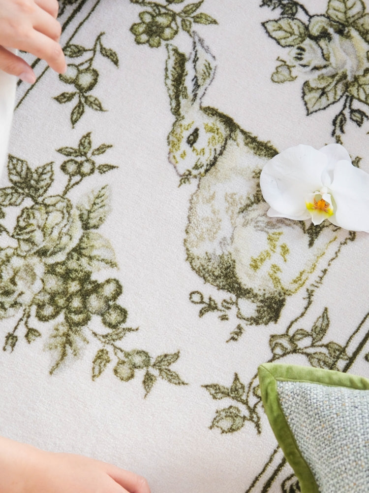 CP112 - French Peter Rabbit "Green Wilderness" Entrance Carpet Living Room Entrance Mat