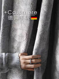 FA016 - Curtain Water Ripple Cashmere Series Silver Grey Solid Dark Lines High Drape Bedroom Blackout Living Room Floor-to-Ceiling Curtains