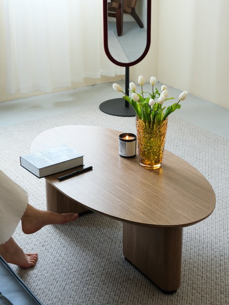 YA025 - B&* Classic Italian "Goose Egg" Solid Wood Coffee Table / Maple Color Low Table Small Dining Table Side Table