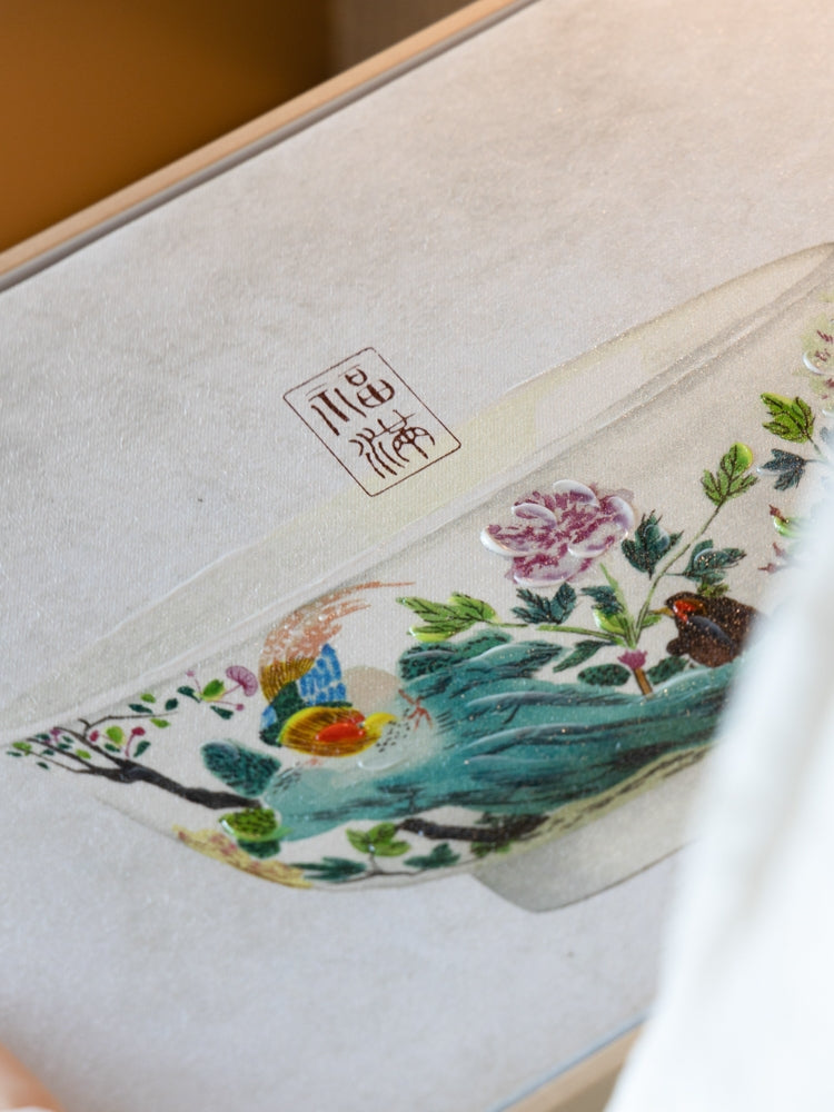 AH211 (Set) - Oriental Work "Fulfilled" Water-soluble Muscle Texture Painting Small Combination Painting New Chinese Style Living Room Entryway Hanging Art
