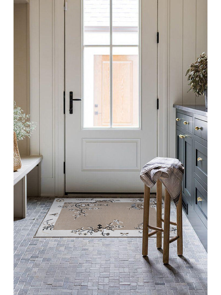 CP128 - "Elegant Leisure" Oriental Flowers and Plants New Chinese Washable Living Room Entrance Mat