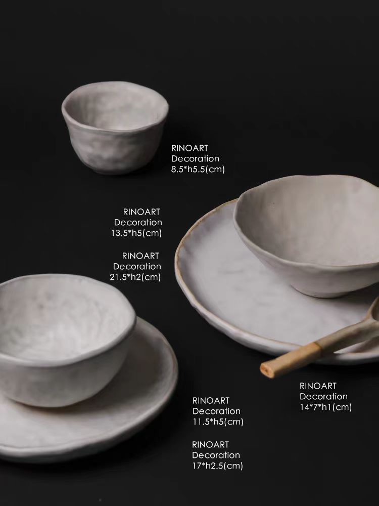 DC175-180 - Ceramic artist "Moonlight" series, Wabi-sabi matte natural clay, for one person/two-person plain tableware