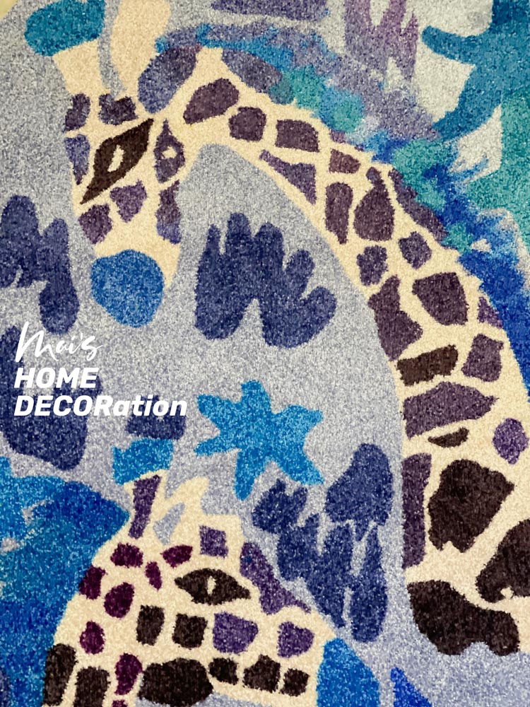 CP040 - Sisters of Beauty, Wisdom, and Fortune" by Sister Mai H, giraffe-themed children's room abstract color carpet for entryway.