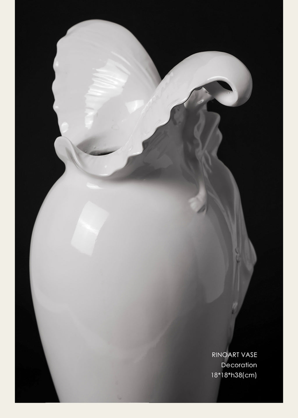 DC181 - AstierdeVillatt* Series Embossed Vintage Artifact "Lily Goddess" Pearl Glaze Vase Decoration