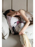 BD054 - Silk Feel "Royal Racehorse" Pillow: Rare Gray Pink