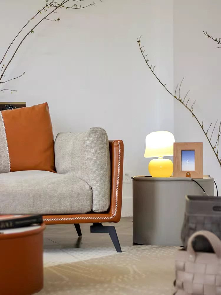LA011 - Italian Murano Vintage Lamp Handmade Creamy Glass Living Room Bedroom Mushroom Lamp