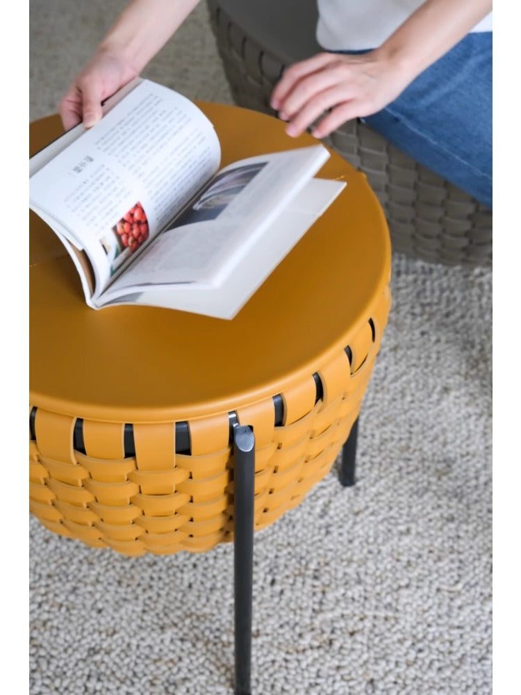 YA031+YA030 （Set） - Storage Option! "BV-Wave1966" Top Grain Saddle Leather Large Capacity Storage Coffee Table Set: Side Table