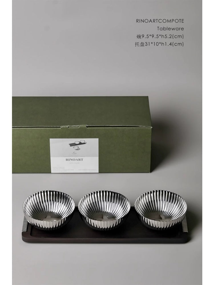 DC137 - High-end line/gift box TIff@ny silver egg walnut nut tray tea tray table ornament housewarming
