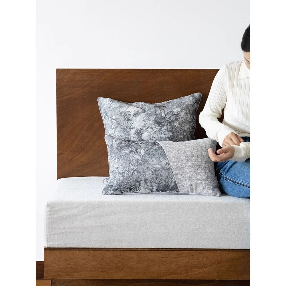 BD105 (Set) - Silk Handmade Jungle Lucky Treasure Square Pillow, Stripe Pillow