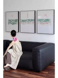 AH191 (Set of three) - Oriental Study Paper Carving! Hand-Painted Water-Soluble Texture "Fish Joy" New Chinese Living Room Decorative Painting