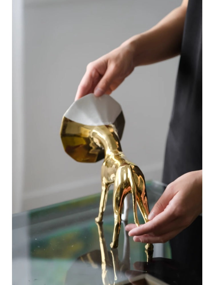 DC132 - Willir@ye brass handmade forging "Fortune Dog" living room foyer fortune item desk artwork