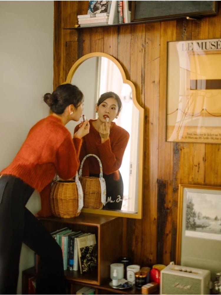 DZ011 (Half-Length) - Ma Jolie "My Little Beauty" Brass Modern French Half-Length Mirror Dressing Mirror