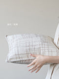 BD085 - CH@NEL Cross Tweed Pillow: French Woven Cream Sheep Wool, Ideal for Living Room or Bedroom