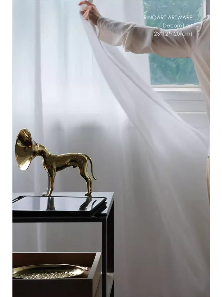 DC132 - Willir@ye brass handmade forging "Fortune Dog" living room foyer fortune item desk artwork