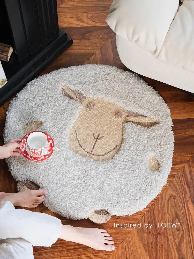 CP088 - Loew* Swiss Sheep Ball Series / Hand-woven Wool Loop Bedside Carpet Entrance Carpet Mirror Carpet