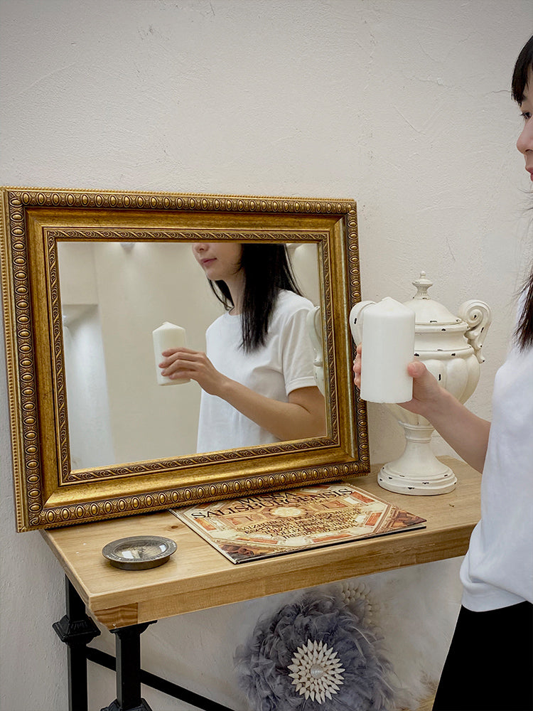 AH030 - Vintage Vanity Mirror French Sixteenth Century Court Classic Mirror "Round Table Knight" Arthur Mirror
