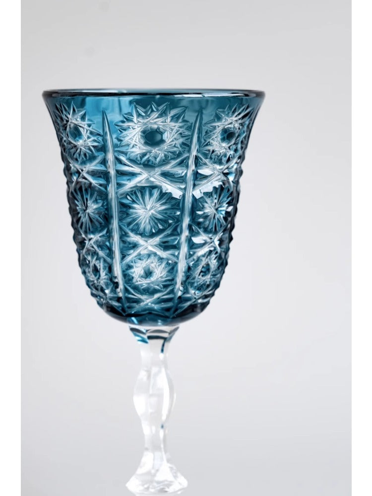 DC068 (Single) - Baccarat Edinburgh Indigo Blue Crystal "Burgundy Wine Glass" Multi-purpose Goblet Red Wine Glass